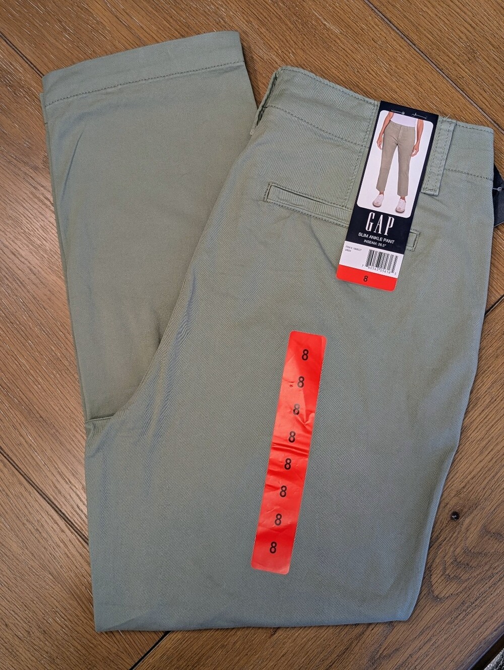 GAP Slim Ankle Pants in Light Sage Green - Picture 6 of 7
